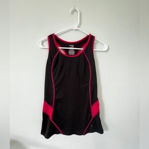 Danskin Now Women’s Razor Back, Black and Pink Sports tank Top, size small